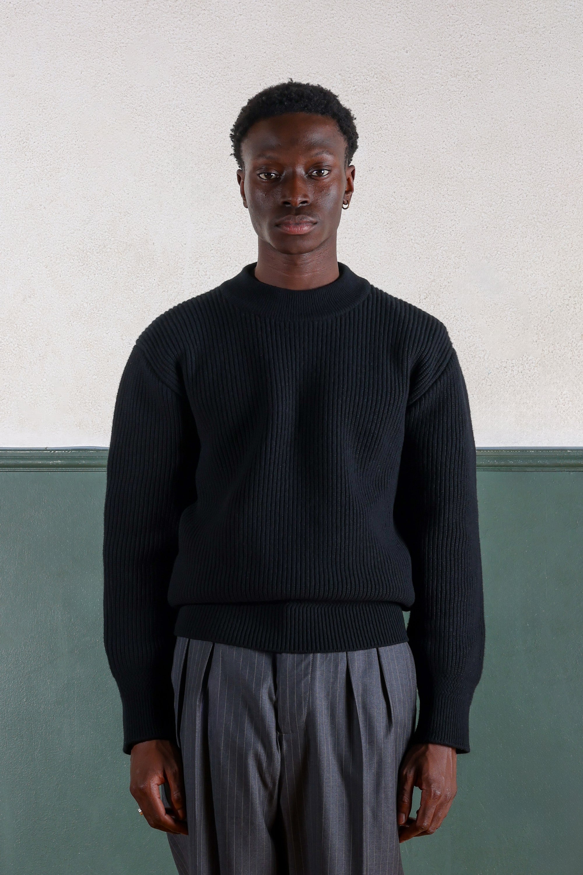 Lambswool Deck Sweater - Black