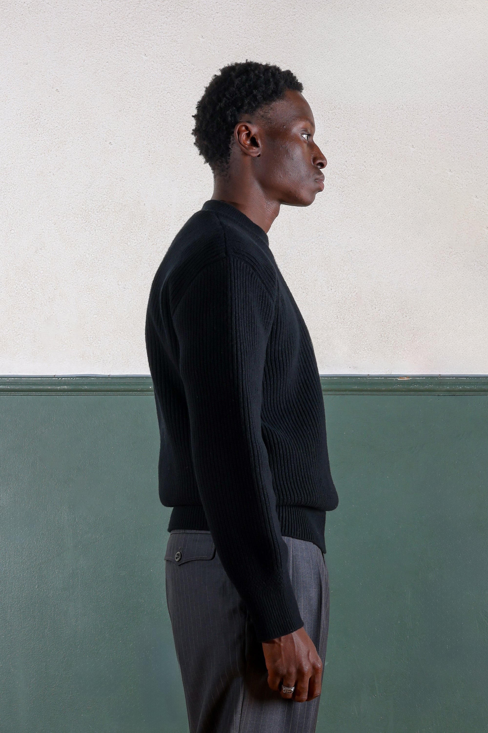 Lambswool Deck Sweater - Black