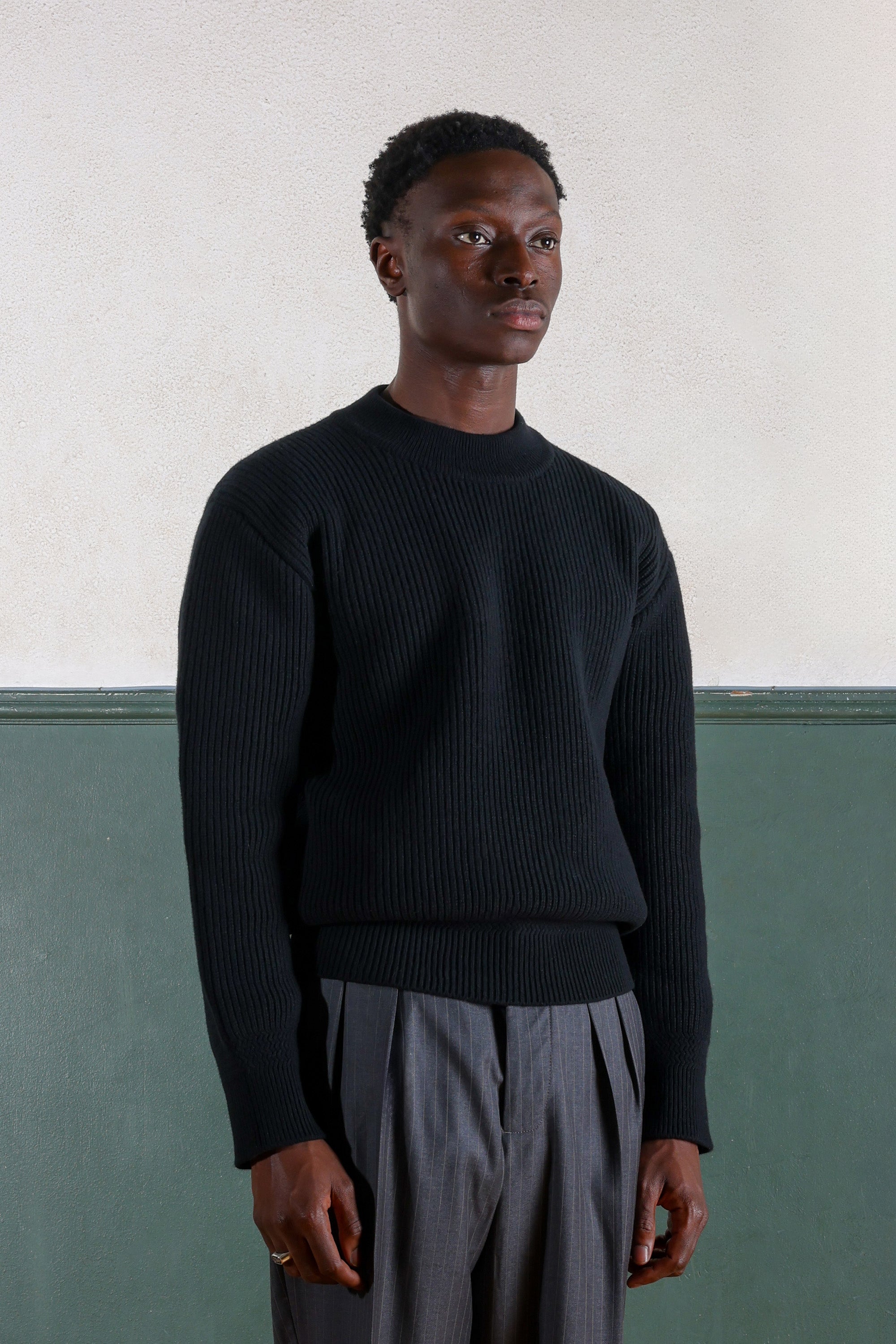 Lambswool Deck Sweater - Black