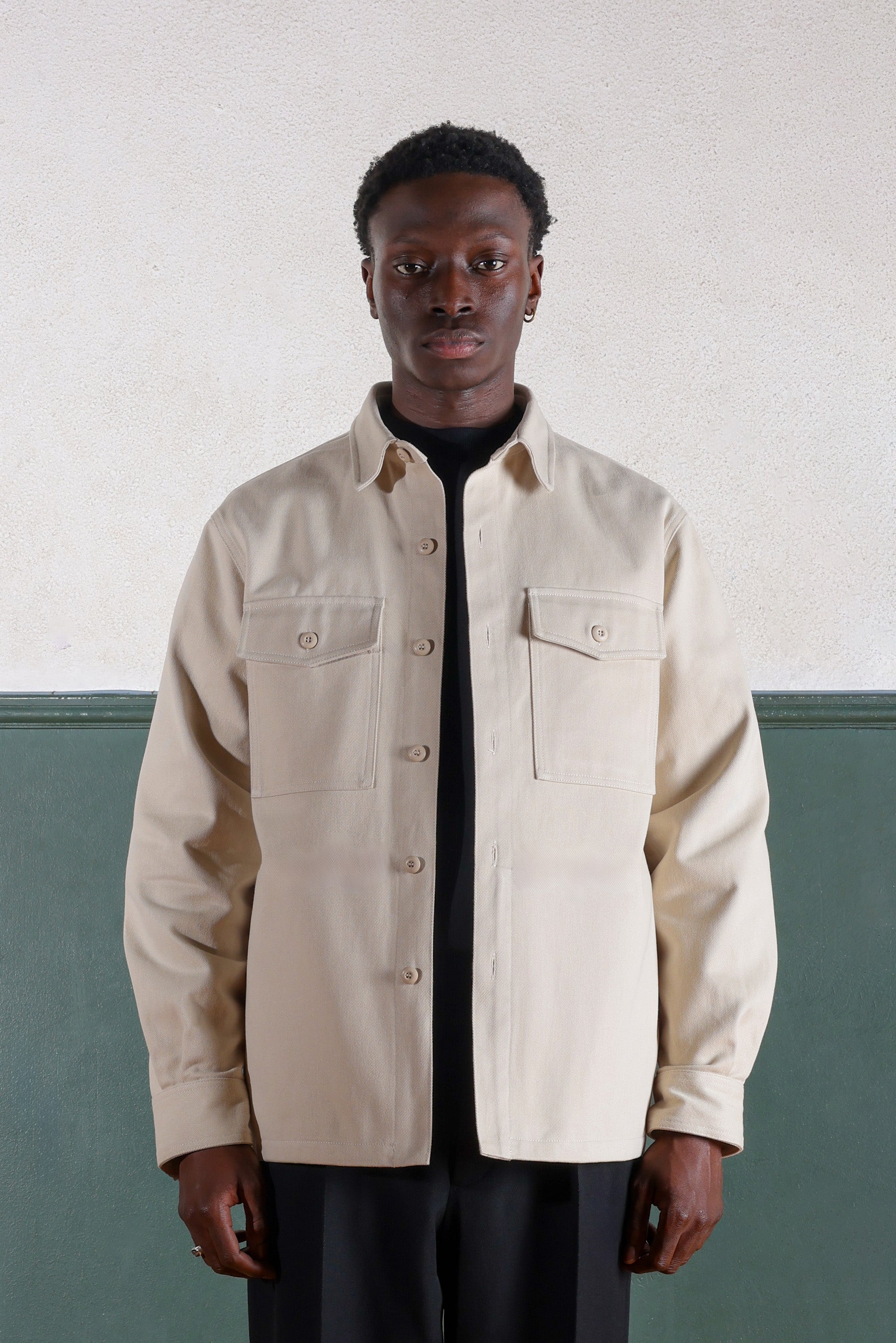 Military Field Overshirt - Sand Cotton