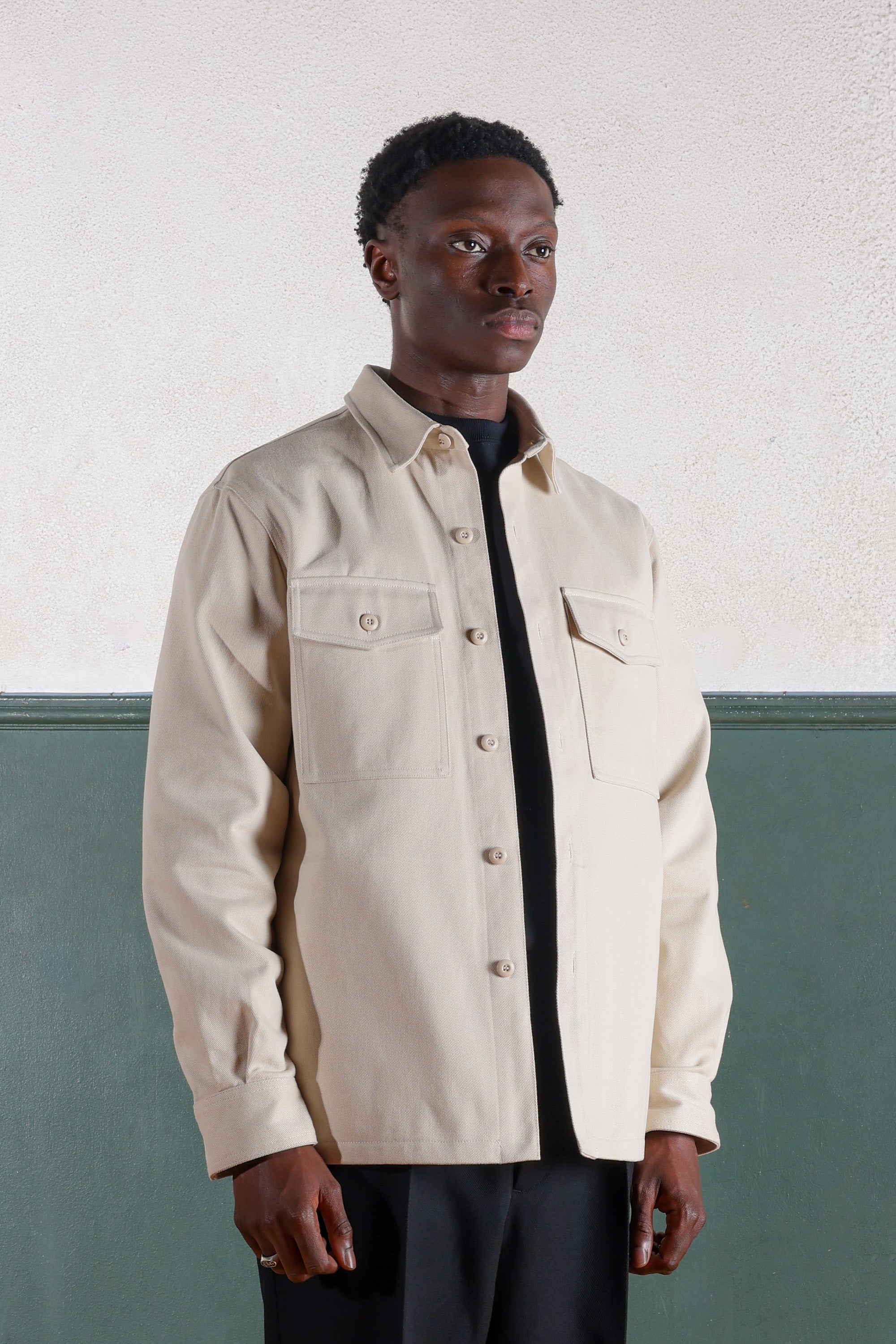 Military Field Overshirt - Sand Cotton