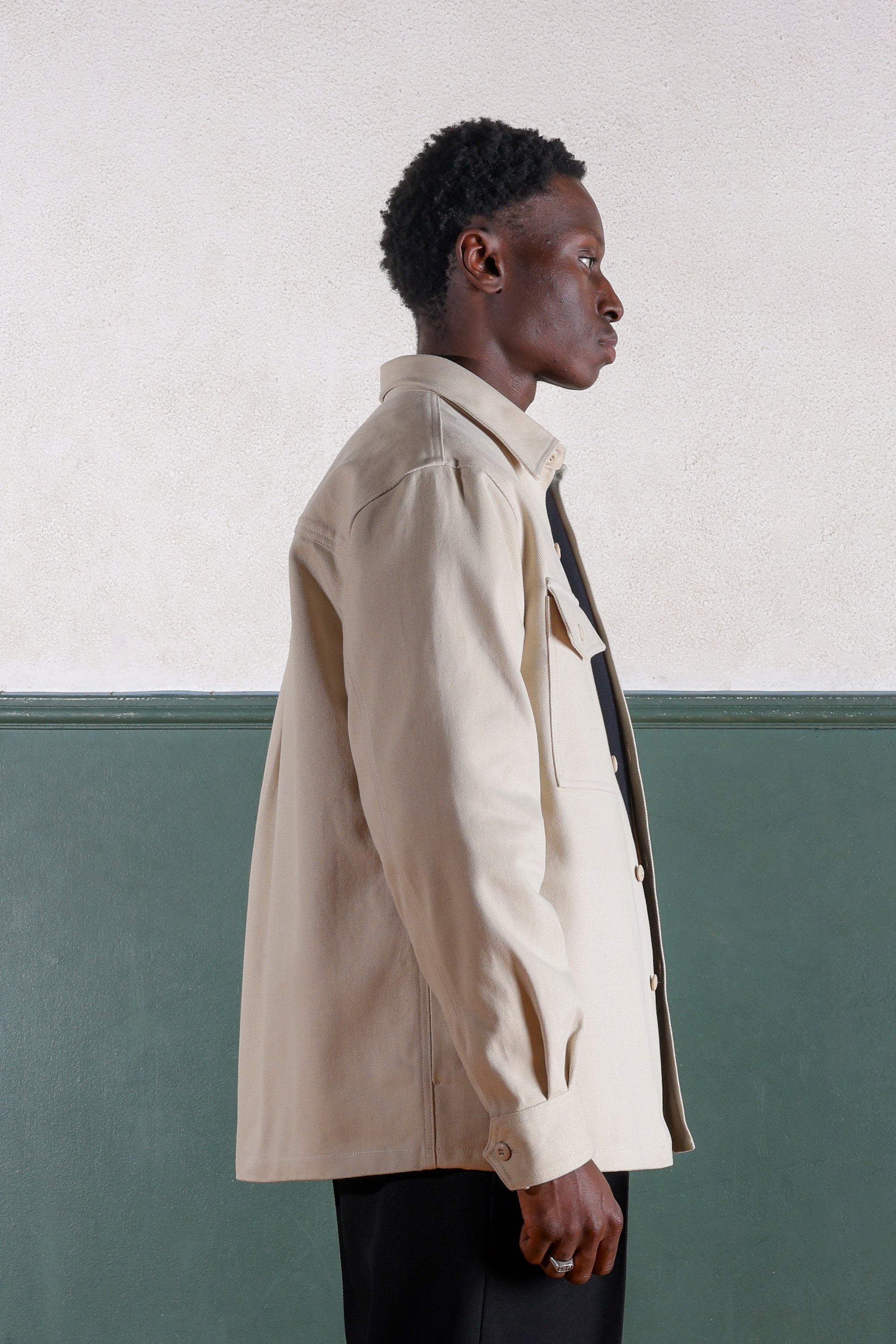 Military Field Overshirt - Sand Cotton