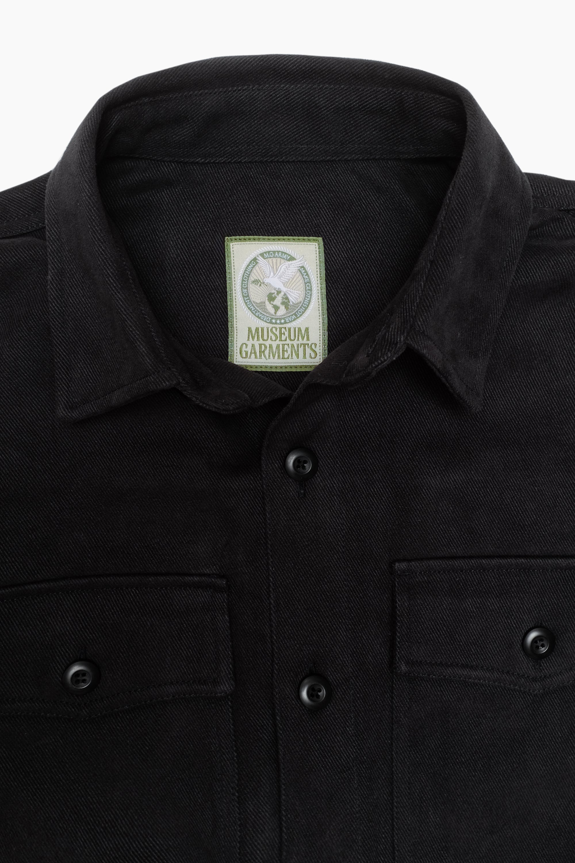 Military Field Overshirt - Cotton - Faded Black