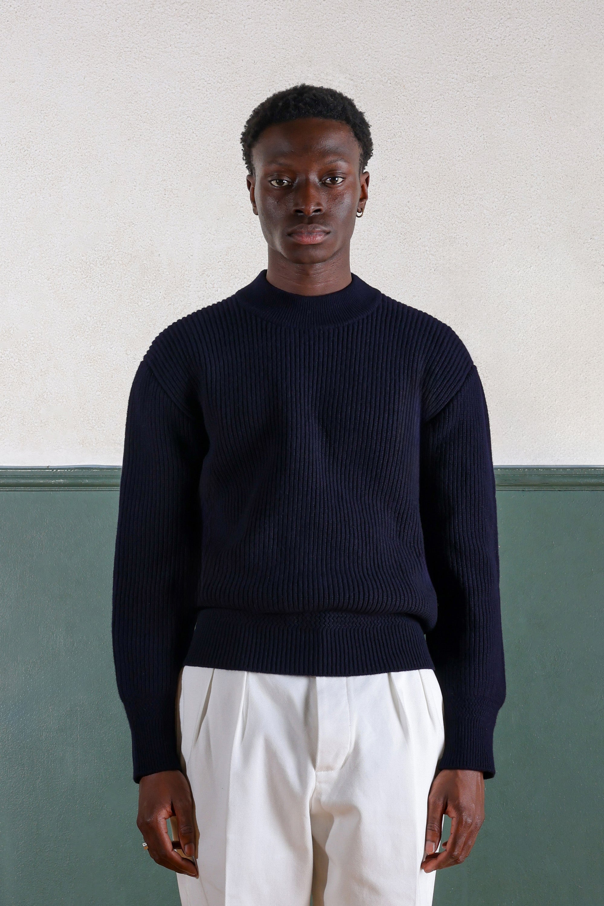 Lambswool Deck Sweater - Navy