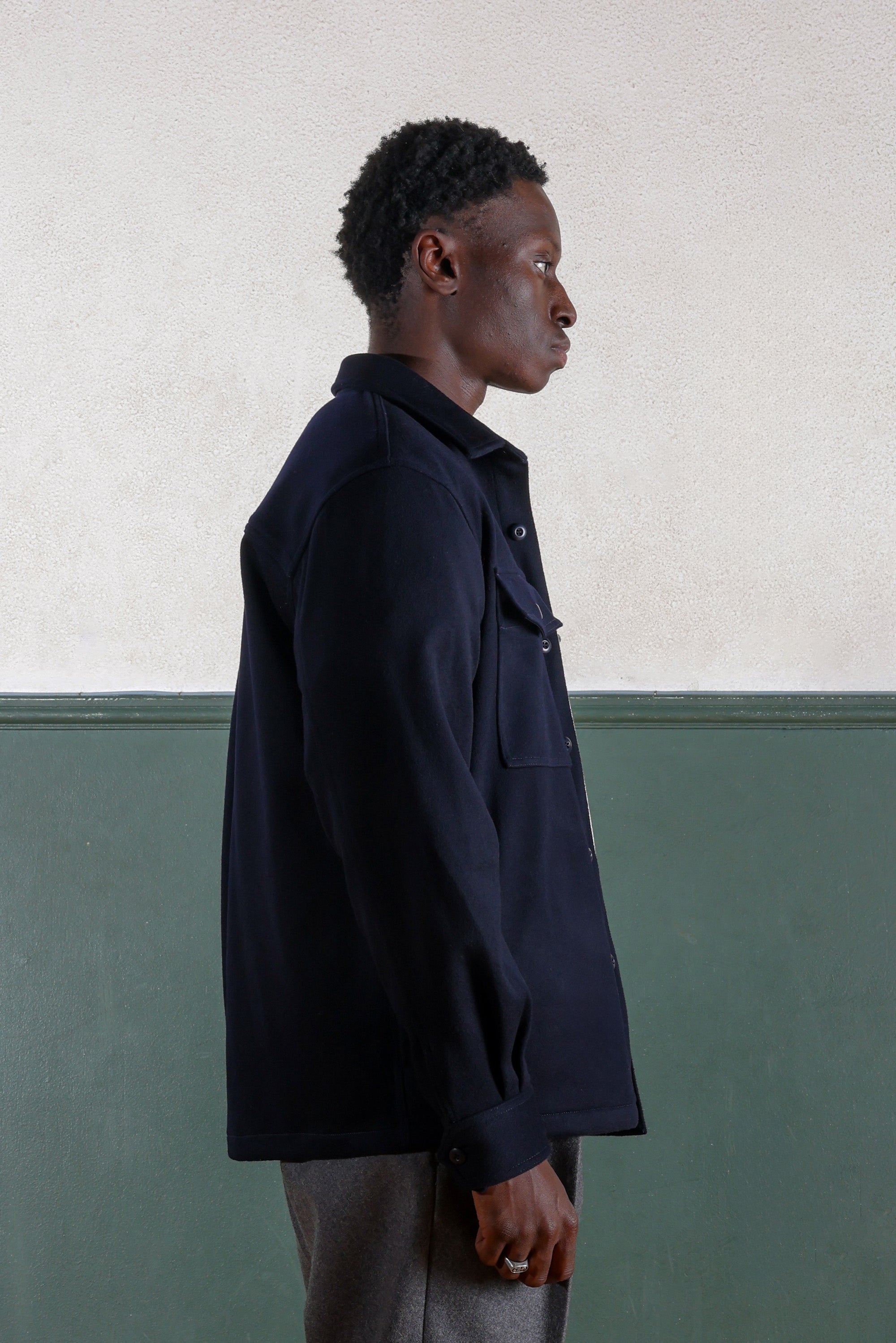 Military Field Jacket - Wool - Navy Blue