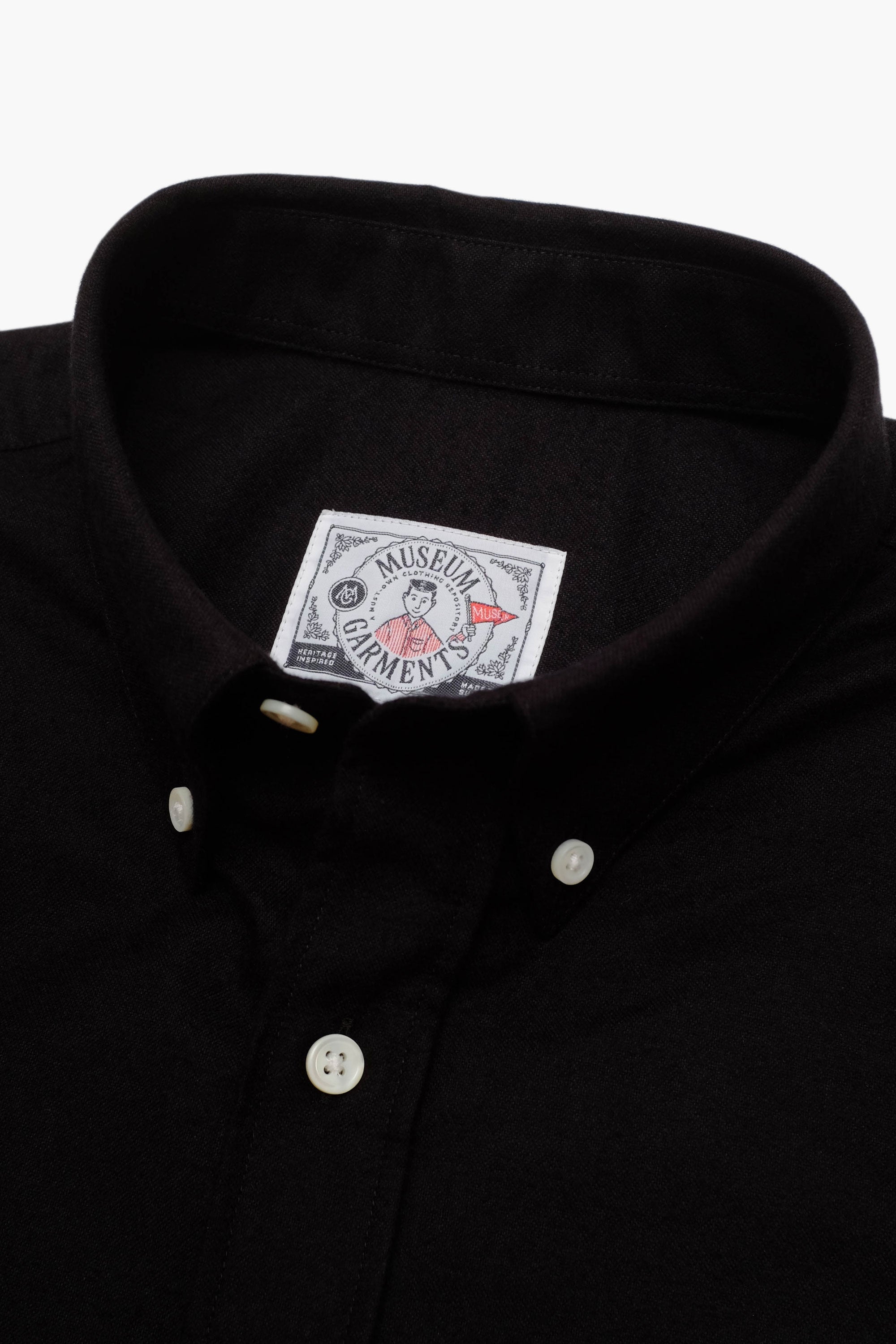 Chemise Button-Down - Oxford brossé - Noire