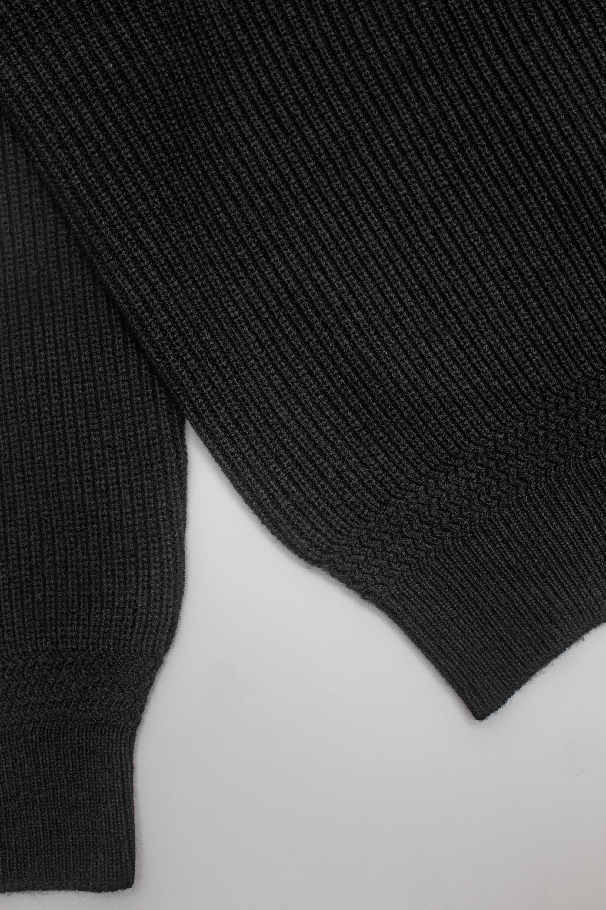 Deck Sweater - Laine d’agneau - Noir