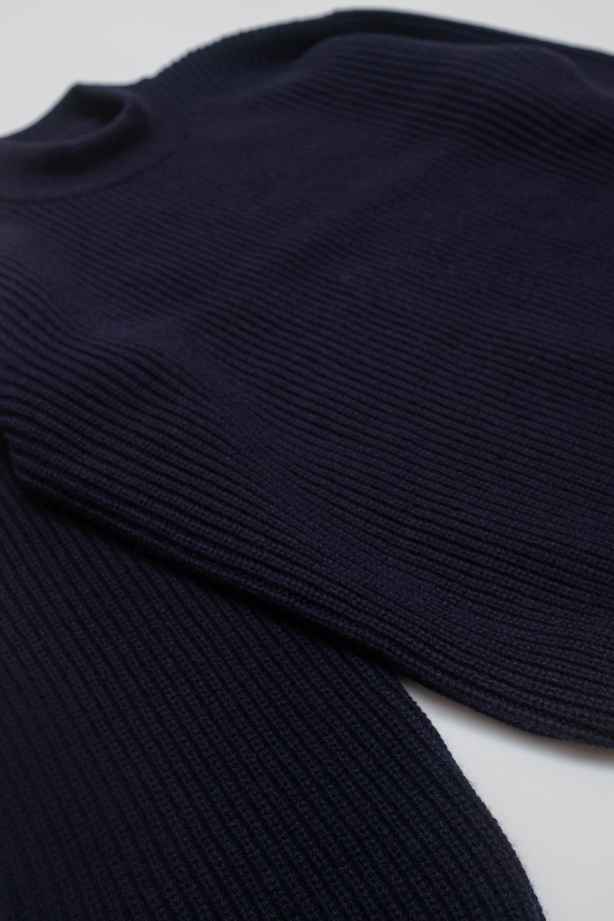 Deck Sweater - Laine d’agneau - Bleu Marine