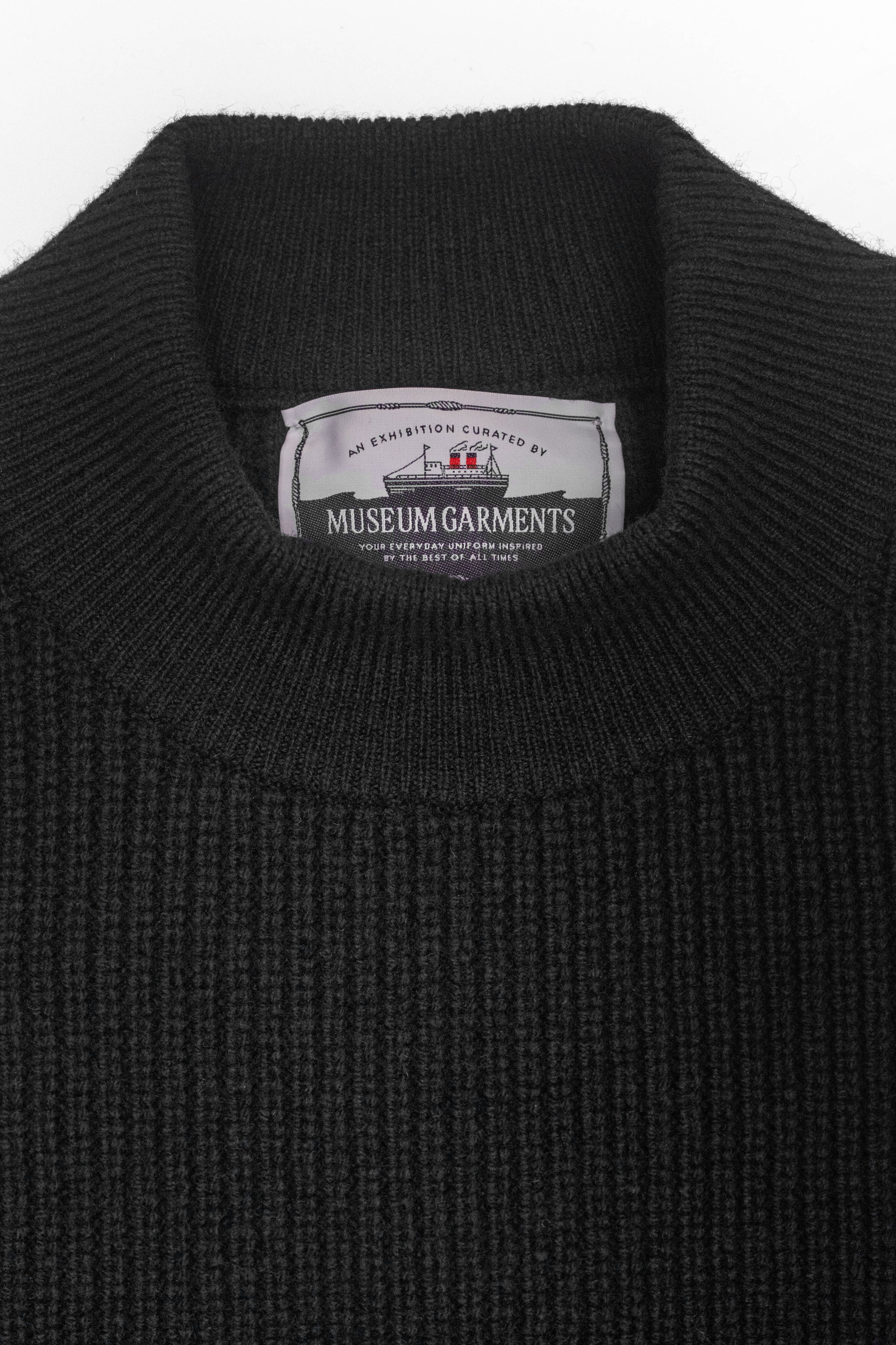 Deck Sweater - Laine d’agneau - Noir