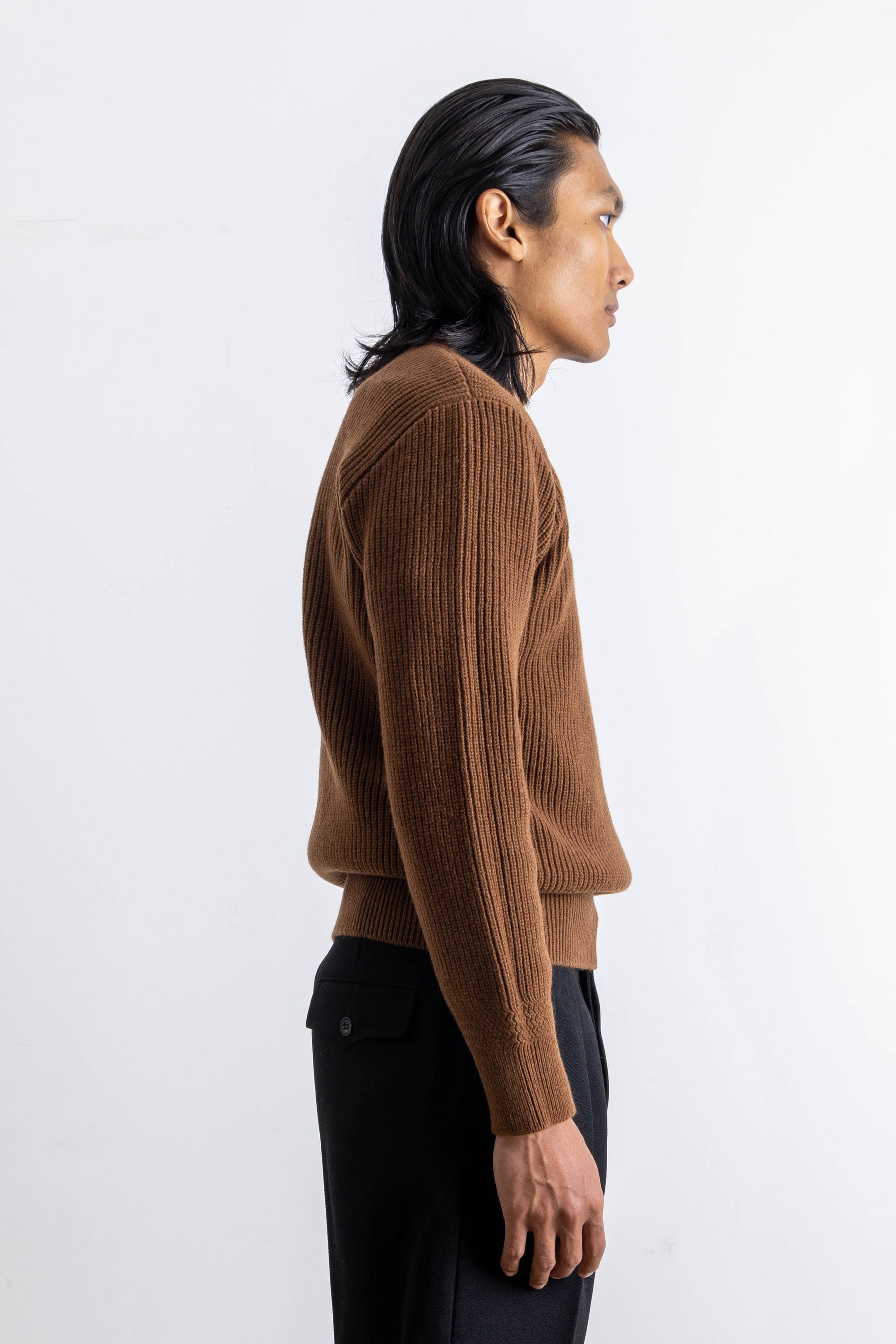 Deck Sweater - Laine d’agneau - Marron