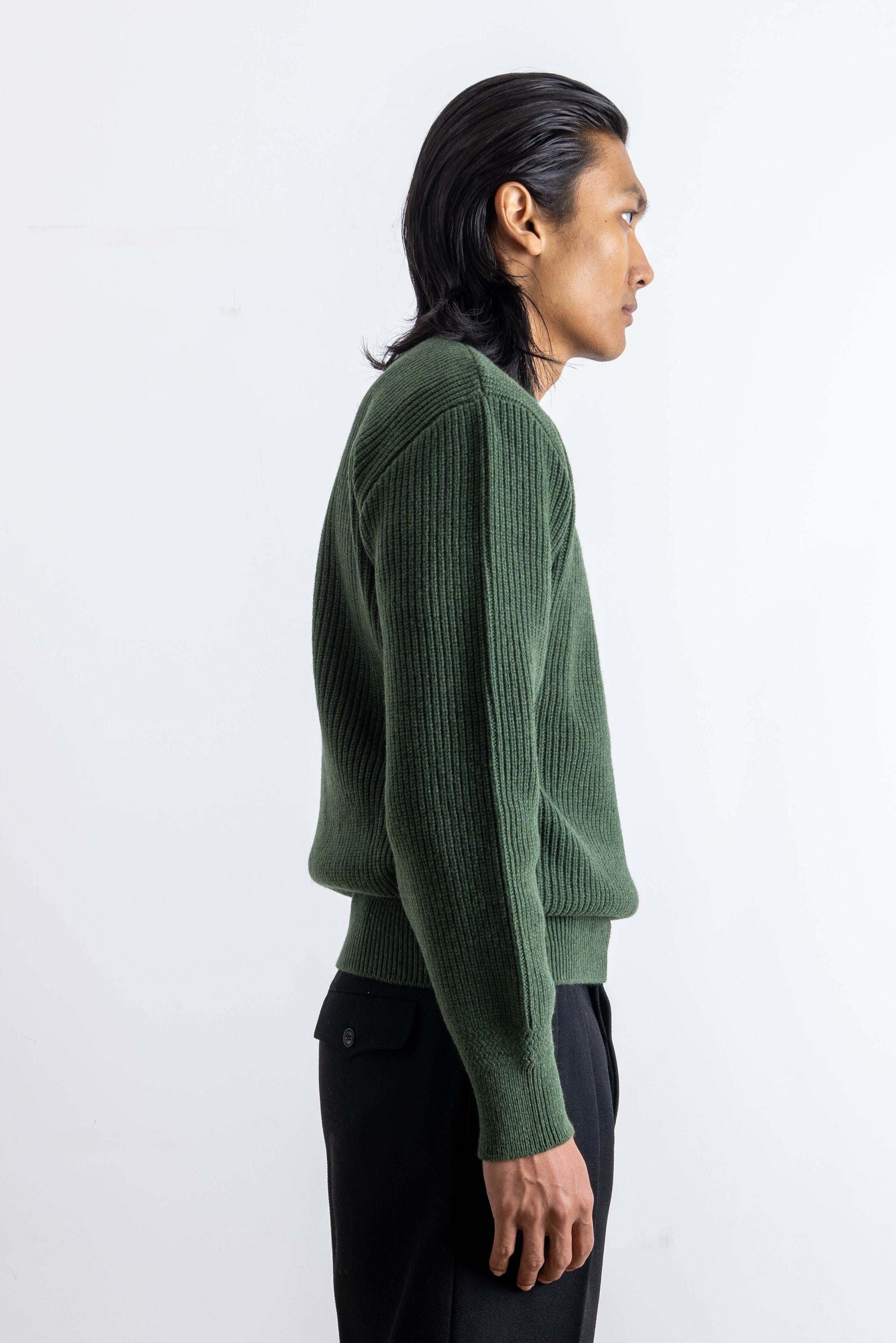 Deck Sweater - Laine d’agneau - Vert