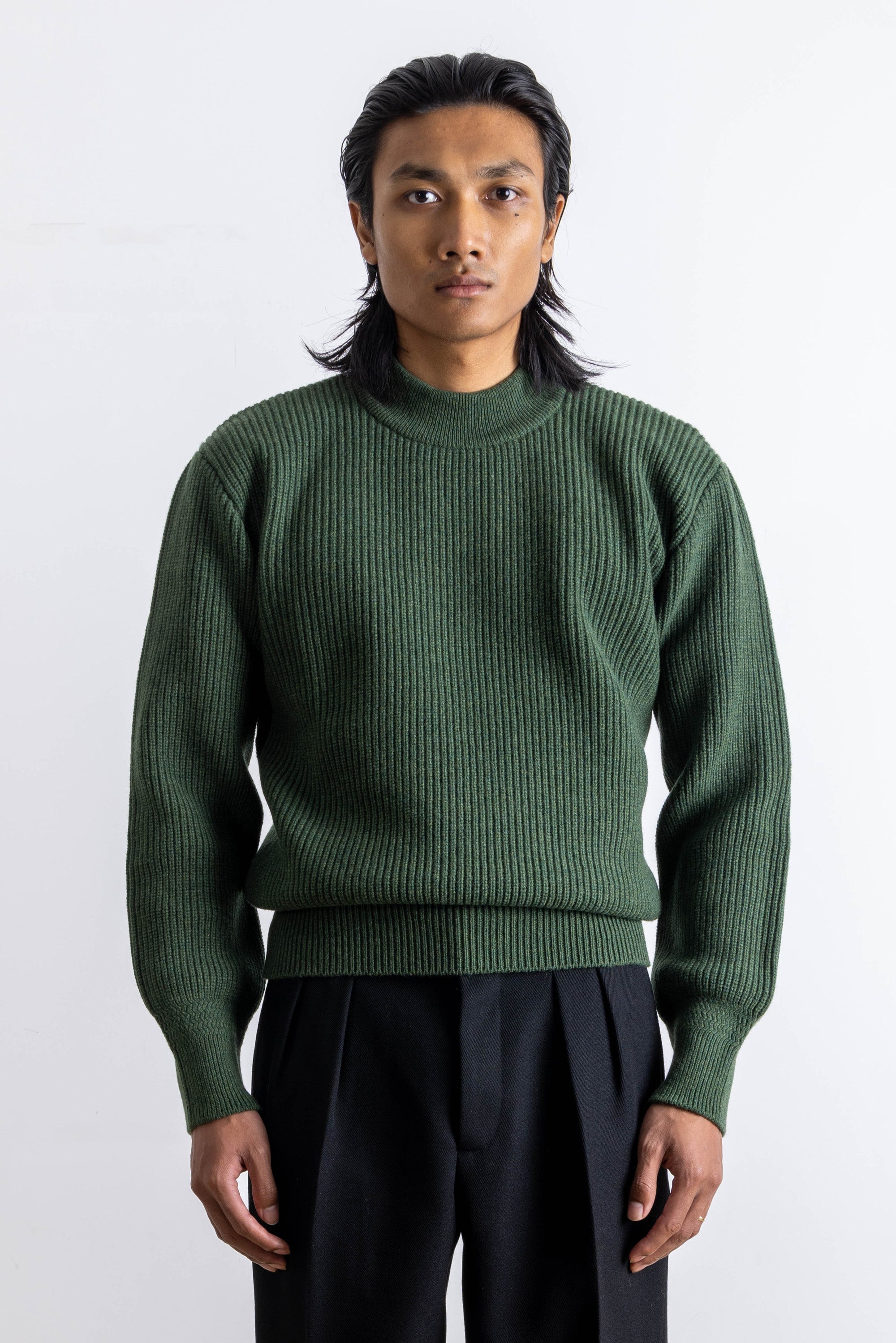 Deck Sweater - Laine d’agneau - Vert