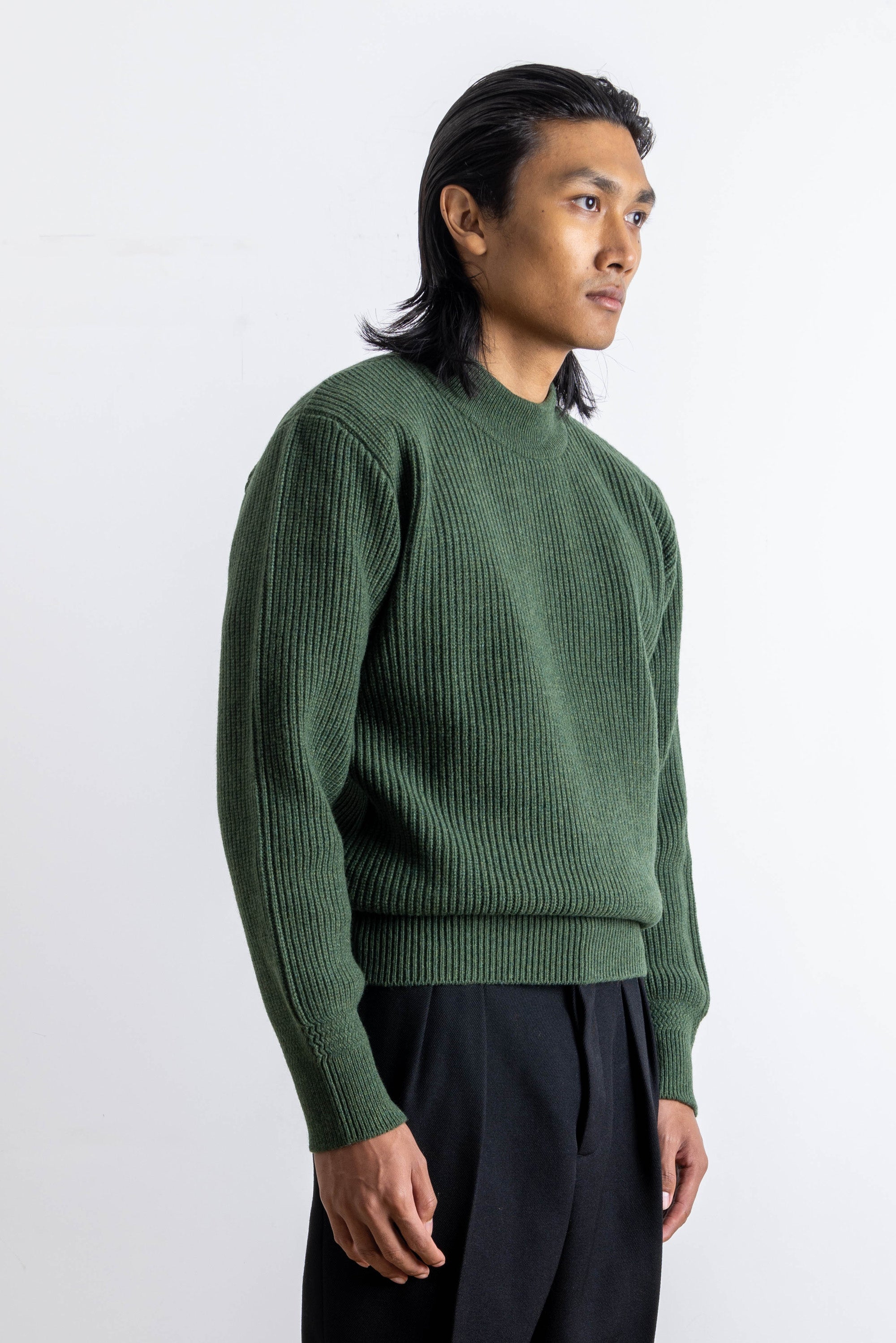 Deck Sweater - Laine d’agneau - Vert